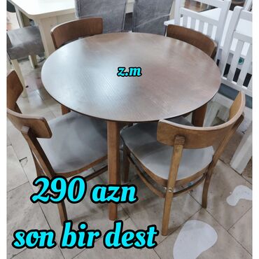 stol stul arenda: Mətbəx üçün, Yeni, Açılmayan, Yumru masa, 4 stul, Azərbaycan