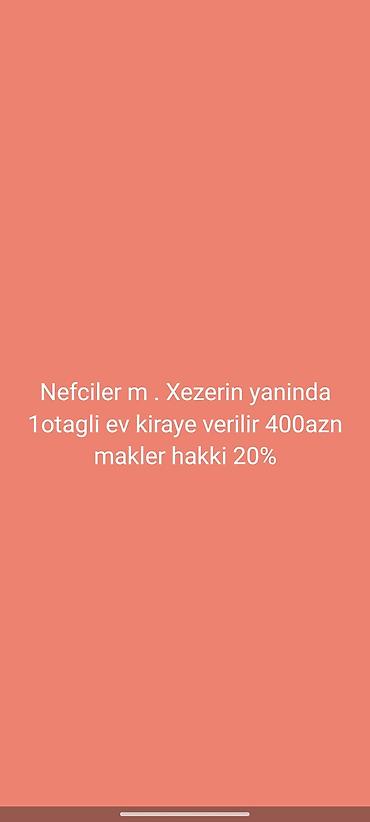 Neftçilər m. yaxınlığı, Xəzər tərəfdə 1 otaqlı mənzil kirayə verilir