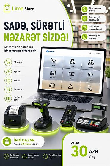 Lime Store – mağaza satış üçün vahid idarəetmə proqram 🎁ilk ay