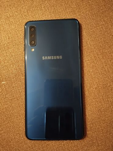 samsung s5mini: Samsung Galaxy A7 2018, 64 GB, rəng - Göy, Sensor, Barmaq izi, İki sim kartlı