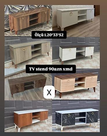 boks sekilleri: TV stend – müxtəlif dizaynlarda - Ölçü: 120×33×52 sm (şəkildə — 1
