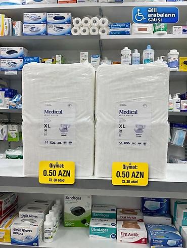 Medical Adult Diaper – XL ölçü, 30 ədəd (unisex) - Ultra yumşaq