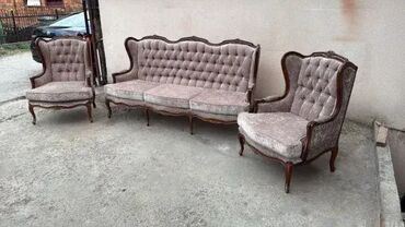 Stilske garniture: Stilska garnitura - trosed i dve fotelje - KAO NOVA 🛋️✨ Trosed sa dve — 9