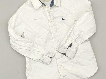 białe body z długim rękawem: Koszula 7 lat, stan - Dobry, wzór - Jednolity kolor, kolor - Biały
