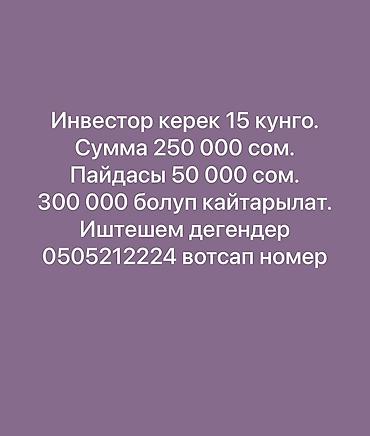 Инвестиционное предложение на короткий срок. - Требуется инвестор на