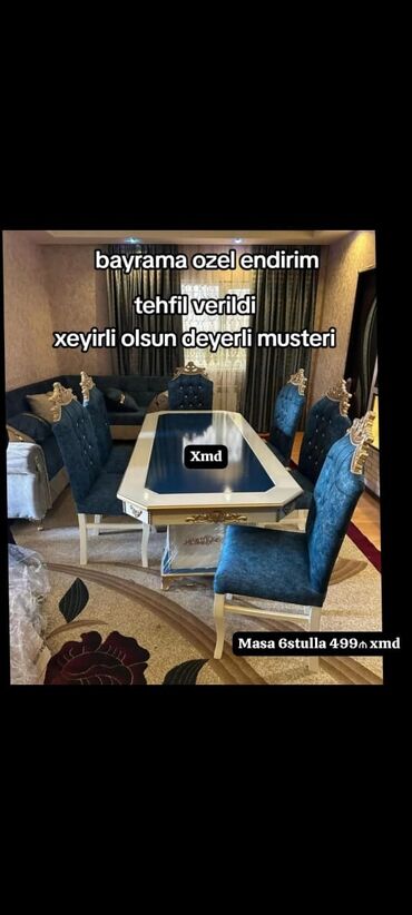 perla mebel stol stul qiymetleri: Qonaq otağı üçün, Yeni, 6 stul