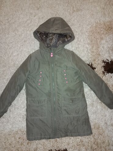 леопардовые вещи: Детская зимняя/демисезонная парка с капюшоном - Цвет: хаки -