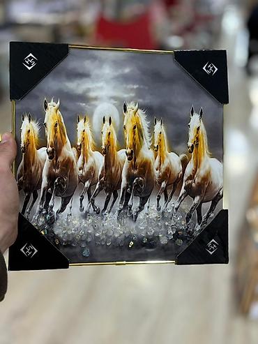 Şəkillər, tablolar: Şüşə üzərində 3D dekorlu tablo seti Divar tablosu Ölçü : 27x27 — 1