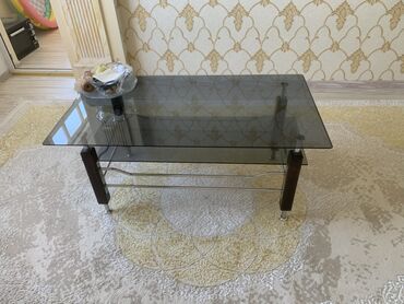 Журнальный стол, Нераскладной, Стекло, Прямоугольный стол