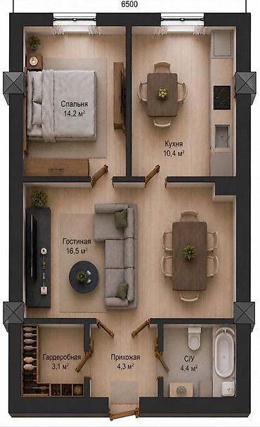 1 комната, 64 м², Кок-Жар мкр Элитка, 11 этаж, ПСО (под самоотделку) at lalafo.kg 1 комната, 64 м², Кок-Жар мкр Элитка, 11 этаж, ПСО (под самоотделку)