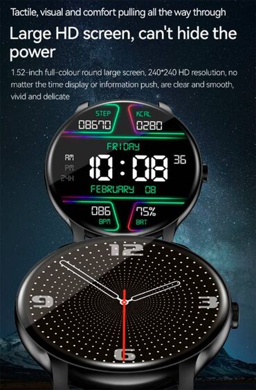 Ručni satovi: Nov pametni sat sa dva kaiša silikonskim i metalnim. Širina kaiša je — 5