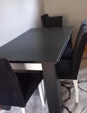 ucuz işlənmiş kuxna mebeli: Qonaq otağı üçün, İşlənmiş, Açılan, Dördbucaq masa, 6 stul — 2