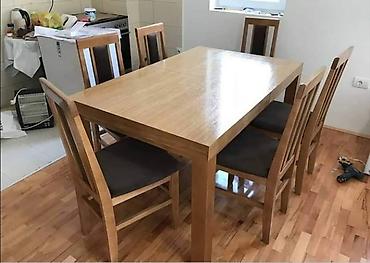 fiokar plasticni: Sto KOCKA: 140cm Boja: Braon (Bajc) Vrsta drveta: Tabla- Medijapan — 1