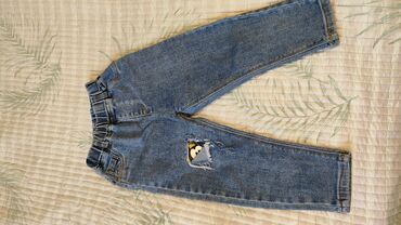 теплые джинсы детские: Джинсы и брюки, цвет - Голубой, Б/у