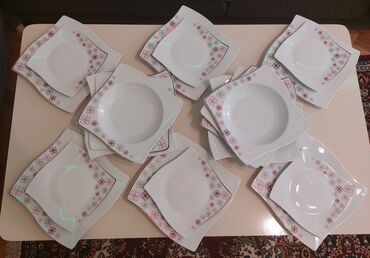 набор тарелок: Тарелки, Набор из 6 шт., цвет - Молочный, Керамика