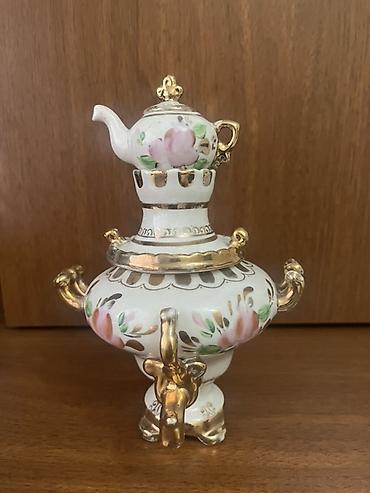 samovar 5l: Çay dəsti, rəng - Ağ, Farfor — 4