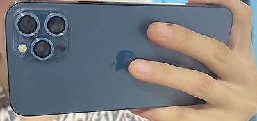 iphone se lalafo: IPhone 12 Pro Max, Б/у, 256 ГБ, Pacific Blue, Зарядное устройство, Защитное стекло, 89 % — 3