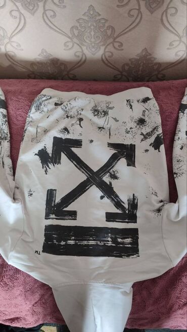 одежда обмен: Мужская толстовка, XL (EU 42), Off-White, Б/у, цвет - Белый