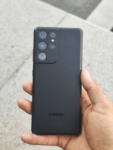 Samsung: Samsung Galaxy S21 Ultra 5G, Колдонулган, 256 ГБ, түсү - Кара, eSIM, 2 SIM