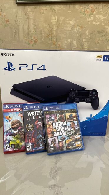 PS4 (Sony Playstation 4): !Tecili Ps4(1TB) satilir (3 disk ustunde verilir)! Amerikadan gelib