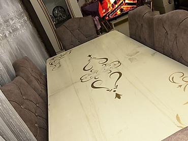 chair: Qonaq otağı üçün, İşlənmiş, Açılan, Oval masa, 6 stul — 4