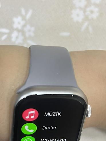 qol saatlari: Şəxsi istifadə üçün nəzərdə tutulmuş, Apple whatch boz rəngdə, silikon — 5