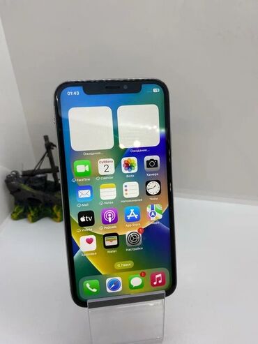 купить айфон x бу: IPhone X, Колдонулган, 256 ГБ, Ак, Коргоочу айнек, Каптама, 76 %