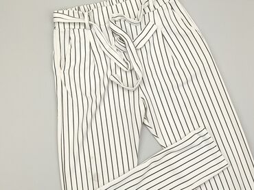 białe bluzki w prążki: Material trousers, S (EU 36), condition - Good
