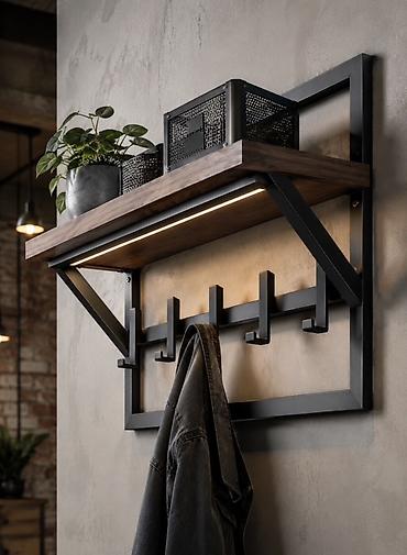 mebel evi: Divar askısı və rəf - Material: qara toz boya ilə örtülmüş metall — 1