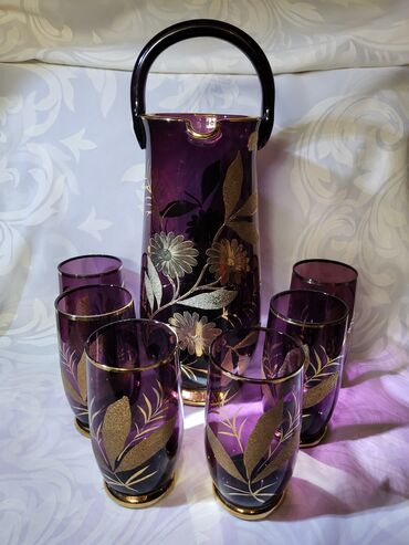 Kuhinjski setovi: Bohemijin servis za vino itd,iz 1950ih.,kristalno staklo. Bohemijin — 4