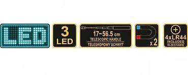 Ostali ručni alati: Telescopska LED lampa sa fleksibilnim vratom i magnetom – VOREL - — 6