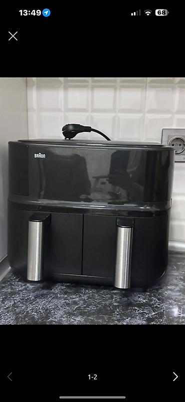 Braun markalı iki səbətli hava fritözü (air fryer) - Rəng: qara