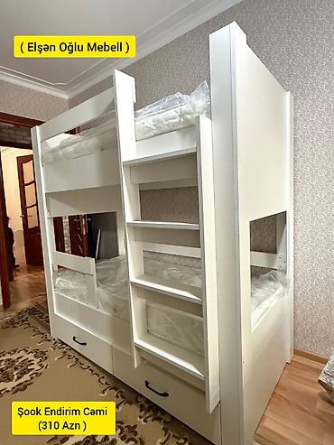 İki mərtəbəli uşaq çarpayısı – Elşən Oğlu Mebell - Rəng: ağ - — 1