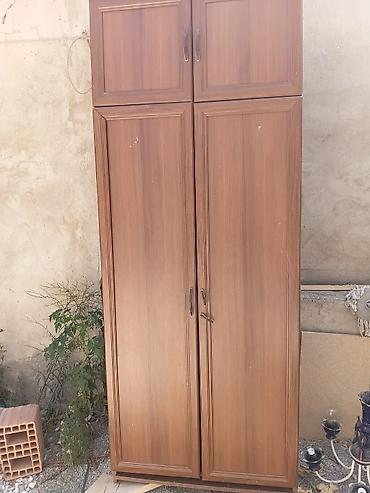 Dolablar: Iki bölməli paltar şkafı - Material: ağac teksturalı laminat/MDF - — 2