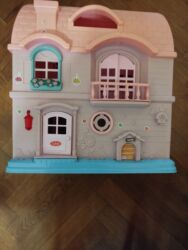 домики для барби: Uşaq üçün oyuncaq ev komplekti - İki mərtəbəli, açılıb-bağlanan