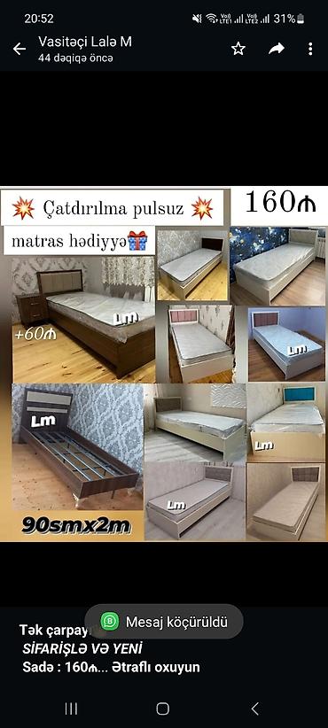 210: *Tək çarpayı*👑 _*SİFARİŞLƏ VƏ YENİ*_ *Sadə : 160₼* — 1