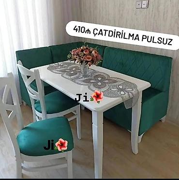 Mətbəx/dininq dəsti – masa + künc divan + 2 ədəd stul - Komplekt: 1