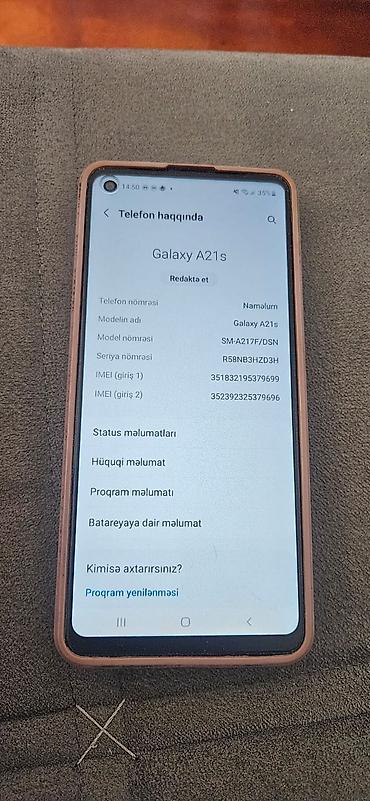 optimal samsung a10: Samsung Galaxy A21S, 32 GB, rəng - Qırmızı, İki sim kartlı — 3