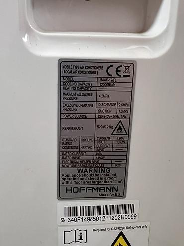 islenmis soyuducu: Hoffmann MAAC-12/FL portativ kondisioner - Soyutma gücü: 12000 — 3