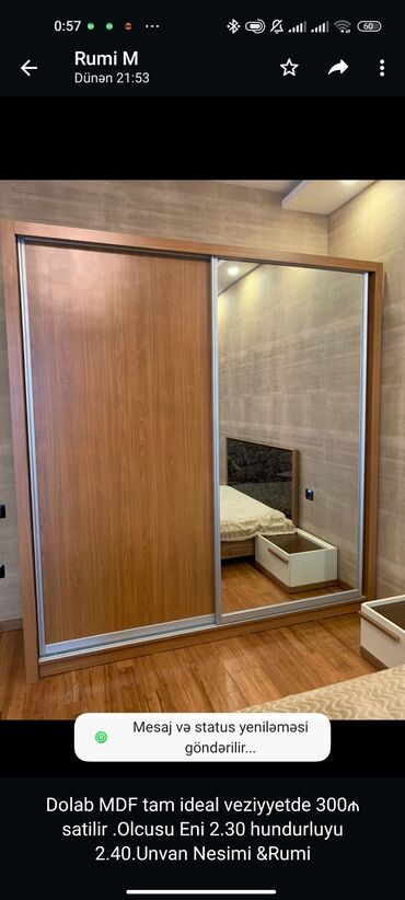 Dolab MDF tam ideal veziyyetde 300₼ satilir .Olcusu Eni 2.30