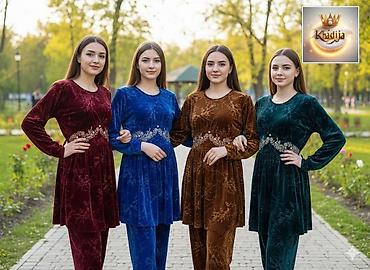 велюр костюм: Велюровые женские костюмы “Khadija”. - Состав комплекта: туника — 1