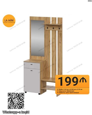 мебель для прихожей: Düz dolab, Dəhliz üçün, Paltar üçün, Korpuslu, 1 qapı