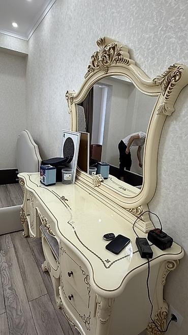 standing mirror: Спальный гарнитур, Б/у, Шкаф, Трюмо, Белоруссия, МДФ, Самовывоз, цвет - Бежевый — 2