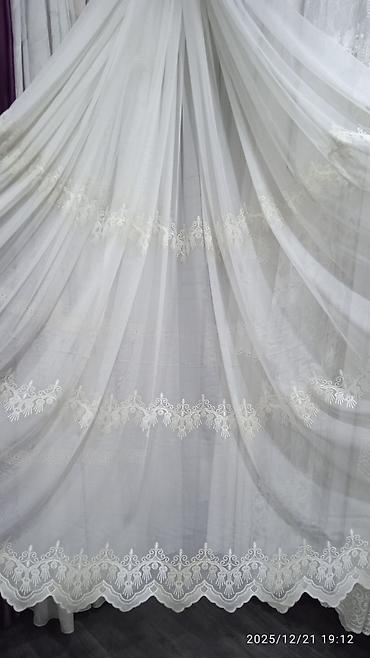 Тюли: Воздушная тюль с вышивкой «перья» - Полупрозрачная тюль в — 4