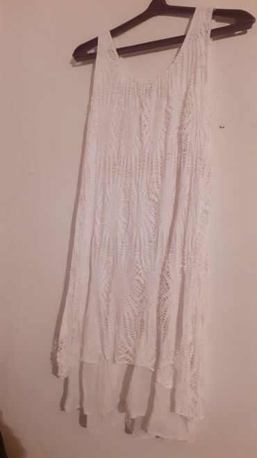 белые платье: Повседневное платье, Лето, M (EU 38), L (EU 40), XL (EU 42)