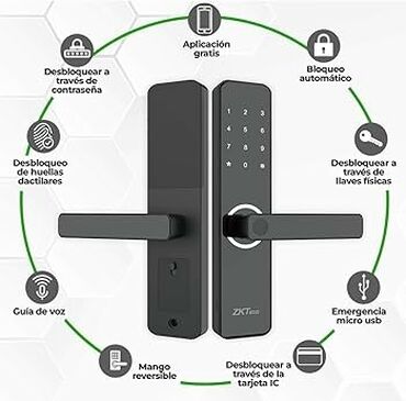 Дверные замки: Ağıllı qapı qıfılı – ZKTeco Xüsusiyyətlər: - Açma üsulları: barmaq