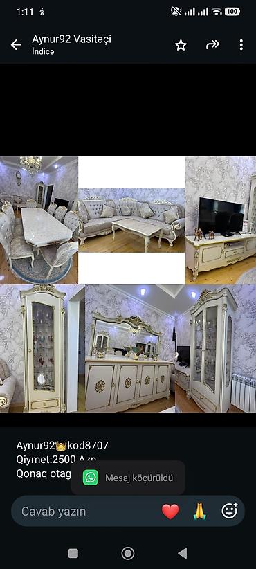 Aynur92👑kod8707 Qiymet:2500 Azn Qonaq otagi satilir Veziyyet:ideal ve