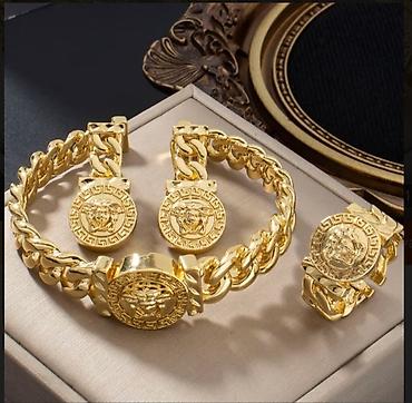комплект: В комплекте: Кольцо, Серьги, Колье, Cartier, Желтое золото, 585 проба, 10 г — 1