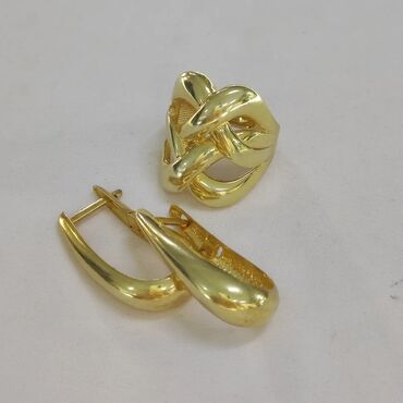 серебряный набор кольцо и серьги: Новая коллекция Италия Серебряный комплект Серебро напыление жёлтое