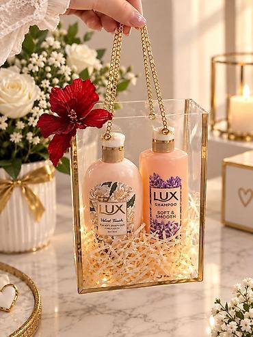 eşşək sudu kremi: Lux hədiyyə seti – bədən losyonu və şampun - Brend: LUX - İçerik — 1
